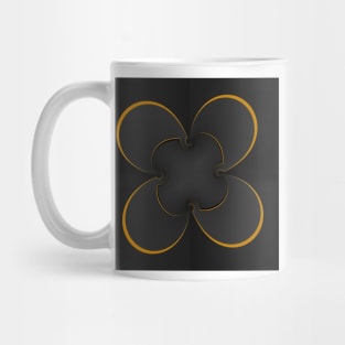 Golden geometrical abstract pattern filling the frame. Mug